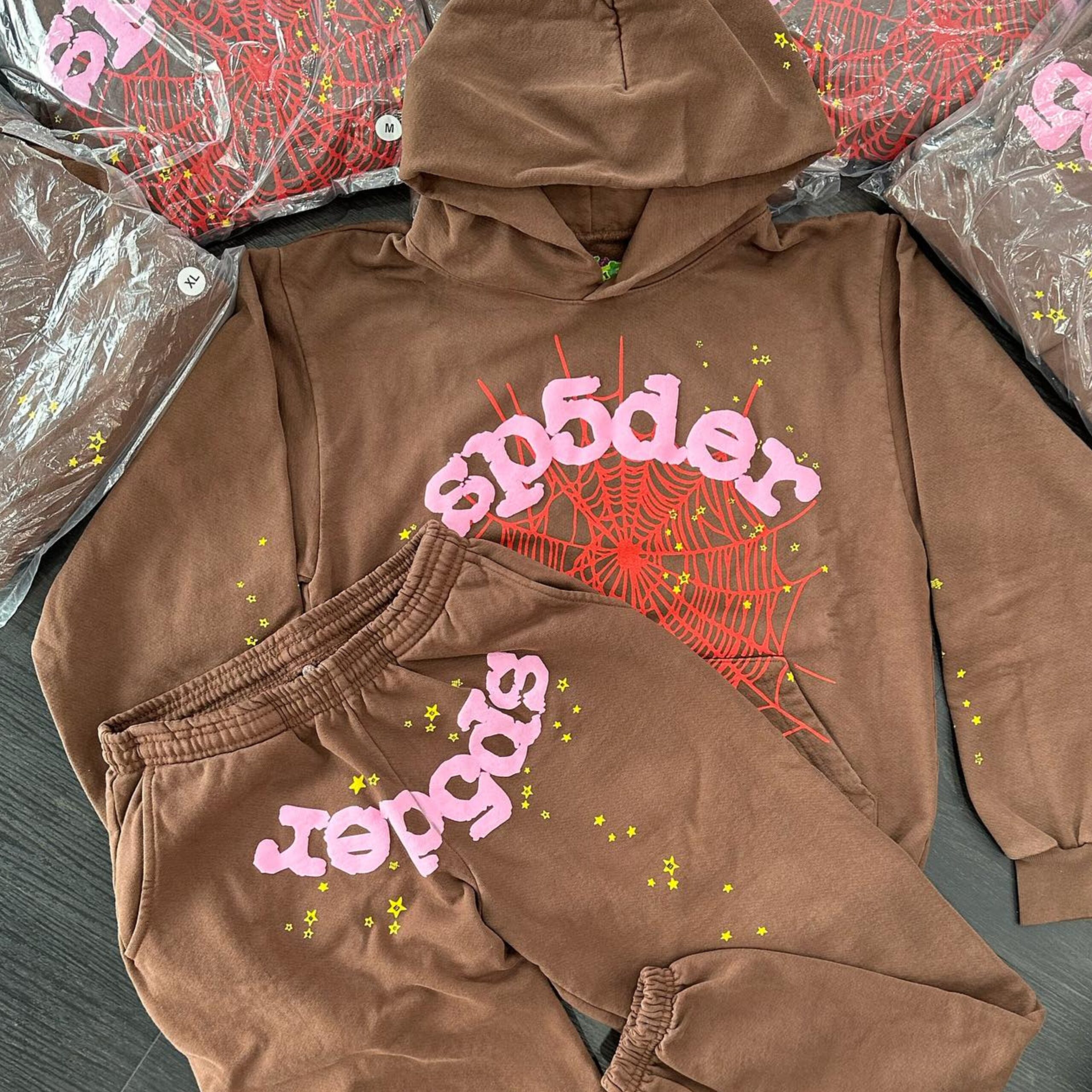Spider Worldwide By Young Thug Beige Hoodie