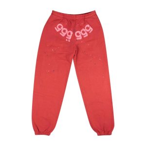 Fashion-forward individual wearing the Sp5der 555555 Angel Number Sweatpant